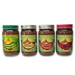 Assorted Hatch green chile salsa jars