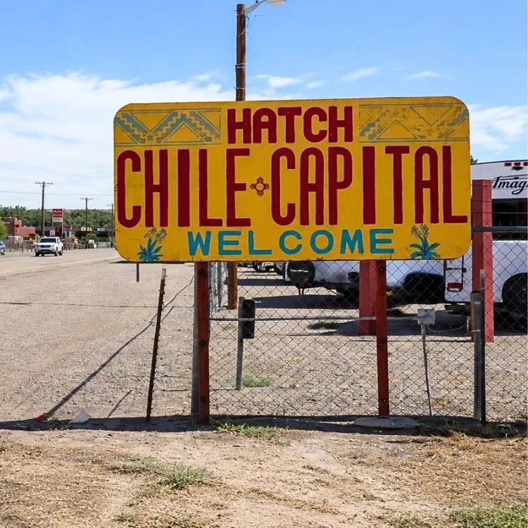 Hatch Chile Capital of the World welcome sign in Hatch, New Mexico